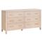 Stacy Modern Classic Light Brown Oak Brass Steel 6 Drawer Double Dresser