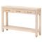 Stacy Modern Light Brown Oak Brass Steel 3 Drawer Rectangular Console Table