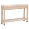 Stacy Modern Light Brown Oak Brass Steel 3 Drawer Rectangular Console Table