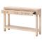 Stacy Modern Light Brown Oak Brass Steel 3 Drawer Rectangular Console Table