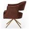 Alexis Modern Classic Auburn Velvet Polished Brass Swivel Desk Chair