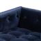 Allen Mid Century Blue Velvet Upholstered Brown Wood Tufted Chaise Lounge