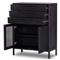 Rhian Coastal Beach Black Mango Wood Black Woven Cane 3 Drawer Dresser