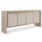 Abrielle Modern Beige Vinyl Brown Oak Credenza