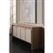 Abrielle Modern Beige Vinyl Brown Oak Credenza