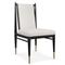 Abrielle Dark Modern Classic White Boucle Oak Dining Side Chair