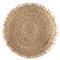 Easton Coastal Beach Beige Woven Jute Round Pouf