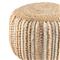 Easton Coastal Beach Beige Woven Jute Round Pouf