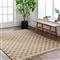 Elaine Coastal Beach Beige Jute Checkered Rug - 5&#39;x7&#39;6&quot;