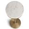 Freya Industrial Loft Cream Marble Antique Brass Steel Drink Side Table