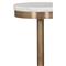 Freya Industrial Loft Cream Marble Antique Brass Steel Drink Side Table