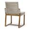 Palecek San Martin Coastal Sand Cushion Natural Teak Woven Rope Outdoor Dining Side Chair