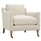 Madeline Straw Performance Washed Oak Brass Casters Arm Chair