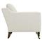Madeline French Cream Performance Chocolate Wood Brass Caster Arm Chair