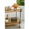 Worlds Away Cash Modern Classic Brown Burl Wood Antique Brass Bar Cart
