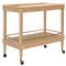 Worlds Away Dublin Modern Classic Glass Top Natural Oak Bar Cart