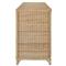 Worlds Away Evander Coastal Beach Natural Woven Rattan Brass Pulls Buffet