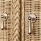 Worlds Away Evander Coastal Beach Natural Woven Rattan Brass Pulls Buffet