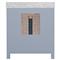 Worlds Away Boyd Coastal White Marble Cane Blue Wood Vanity Sink - 31&quot;