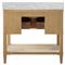 Worlds Away Cutler French Country White Marble Cane Oak Vanity Sink - 37&quot;