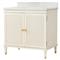 Serena Modern Classic White Wood Marble Top Brass Vanity Sink - 36&quot;