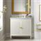 Serena Modern Classic White Wood Marble Top Brass Vanity Sink - 36&quot;