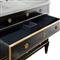Cecile Modern Classic Black Wood White Marble Top Brass Vanity Sink - 42&quot;