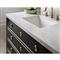 Cecile Modern Classic Black Wood White Marble Top Brass Vanity Sink - 42&quot;