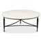 Elise French Country White Marble Black Iron Round Coffee Table