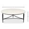 Elise French Country White Marble Black Iron Round Coffee Table