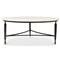Elise French Country White Marble Black Iron Round Coffee Table
