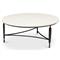 Elise French Country White Marble Black Iron Round Coffee Table
