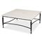 Elise French Country White Marble Black Iron Square Coffee Table