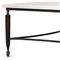 Elise French Country White Marble Black Iron Square Coffee Table