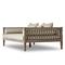 Amara Coastal Beach Beige Upholstered Teak Wood Outdoor Sofa - 86&quot;W
