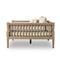 Amara Coastal Beach Beige Upholstered Teak Wood Outdoor Sofa - 86&quot;W