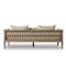 Amara Coastal Beach Beige Upholstered Teak Wood Outdoor Sofa - 86&quot;W