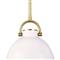 Eloise Industrial Loft White Ceramic Brass Accent Pendant - Small