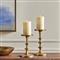 Tallulah Coastal Beach Gold Aluminum Candleholder - Set of 2
