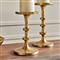 Tallulah Coastal Beach Gold Aluminum Candleholder - Set of 2