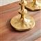 Tallulah Coastal Beach Gold Aluminum Candleholder - Set of 2