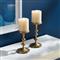 Tallulah Coastal Beach Gold Aluminum Candleholder - Set of 2