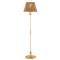 Shevone Traditional Polished Brass Iron Natural Woven Floor Lamp