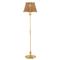 Shevone Traditional Polished Brass Iron Natural Woven Floor Lamp