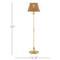 Shevone Traditional Polished Brass Iron Natural Woven Floor Lamp