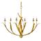 Sharon French Country Antique Gold Iron Candle Style Chandelier - Small