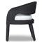 Alexander Coastal Off White Upholstered Black Woven Outdoor Dining Arm Chair