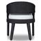 Alexander Coastal Off White Upholstered Black Woven Outdoor Dining Arm Chair