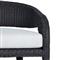 Alexander Coastal Off White Upholstered Black Woven Outdoor Dining Arm Chair