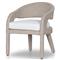 Alexander Coastal Off White Upholstered Beige Woven Outdoor Dining Arm Chair